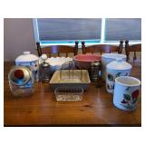 Kitchen canister and mixing bowls