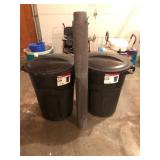 32gal trash cans and a roll of screen