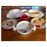 Vintage porcelain and ceramic dishes