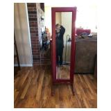 Jewelry Armoire with Full-Length Mirror - 19x19x57
