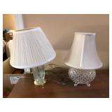 Crystal & Brass Table Lamps (Pair)