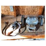 5-Inch Skil Bench Grinder & Vintage Hand-Crank Gri