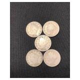 1900-1907-V NICKELS