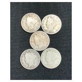 1906-1912-V NICKELS