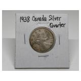 1938 CANADIAN SILVER QUARTER