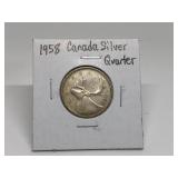1958 CANADIAN SILVER QUARTER