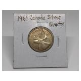 1961 CANADIAN SILVER QUARTER