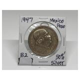 1947 MEXICO PESO 50% SILVER