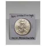 2014 SILVER EAGLE 1 TROY OZ .999 FINE SILVER DOLLA