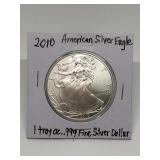 2010 SILVER EAGLE 1 TROY OZ .999 FINE SILVER DOLLA