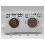 1979-S, 1981-S SUSAN B. DOLLAR PROOFS