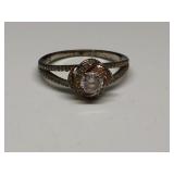 STERLING SILVER CZ RING (SIZE 6)
