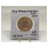 1973 BAHAMA CONCH SHELL 80% SILVER DOLLAR
