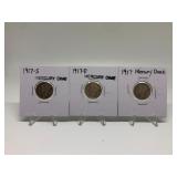 1917, 1917-D, 1917-S MERCURY DIMES