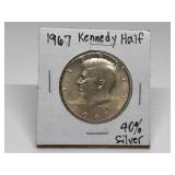 1967 KENNEDY HALF 40% SILVER