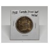 1958 CANADIAN SILVER HALF DOLLAR