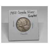 1950 CANADIAN SILVER QUARTER
