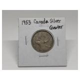 1953 CANADIAN SILVER QUARTER