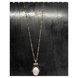 STERLING SILVER BLACK ONYX/MOTHER OF PEARL NECKLAC