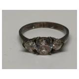 Sterling Silver CZ Stone Ring Size 7