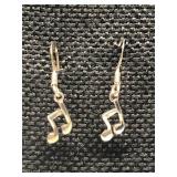 Sterling Silver Music Note Earrings