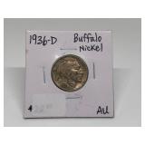 1936-D Buffalo Nickel