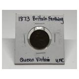 1873 Britain Farthing Queen Victoria UNC