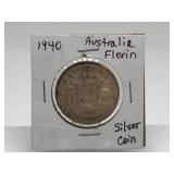 1940 Australia Florin Silver Coin