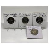 1974-S 1976-S 1978-S 1981-S Washington Proof Quart