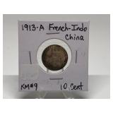 1913-A French Indo-China 10 Centimes