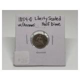 1854-O Liberty Seated Half Dime with Arrows