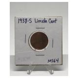 1938-S Lincoln Cent MS64