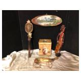 Powder Horn, African Statue, Turtle Shell Rattler