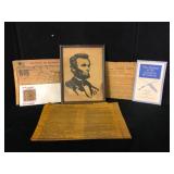 Abraham Lincoln Art & Memorabilia Lot