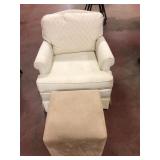 Upholstered Armchair with Ottoman