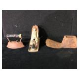 Vintage Wood Planer, Grubbing Hoe Head & Iron