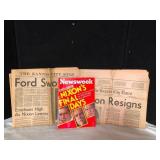 Nixon & Ford Political Memorabilia - Newspapers &