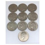 Lot of 10 IKE $1 Dollar US Coins