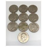 Lot of 10 IKE $1 Dollar US Coins