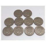 Lot of 10 IKE $1 Dollar US Coins