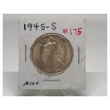 1945-S Walking Liberty Half Dollar Graded MS-64 by