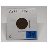 1876 Indian Head Penny Graded Good Condition by Co