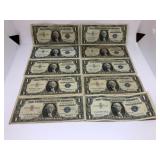 10 1957 $1 Silver Certificates