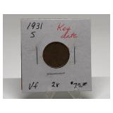 1931-S Lincoln Wheat Penny (Key Date)