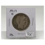 1913-D Barber Half Dollar Graded MS-65 by Consigno