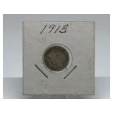 1913 Barber Silver Dime