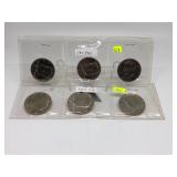 1971-P, D, S & 1972-P, D, S Kennedy Halves CRBU &