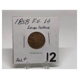 1858ÂFlying Eagle Cent Graded AU+