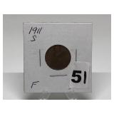 1911-S Lincoln Penny Graded F