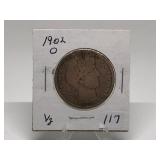 1902-O Barber Half Dollar Graded VG